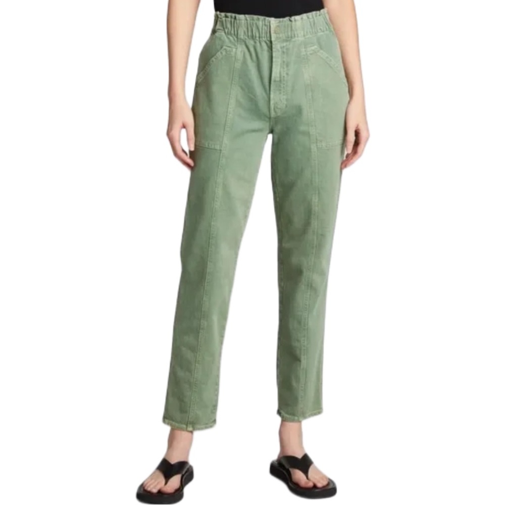 MOTHER Olive Green Ankle Cropped Jeans